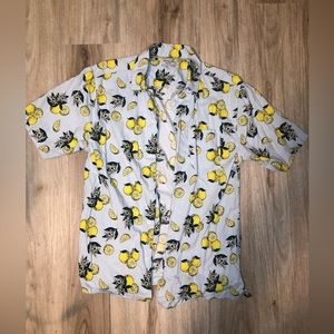 Hurley Lemon Print Short Sleeve Button Down